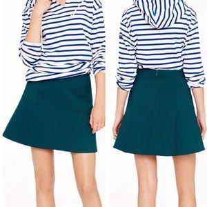 J. Crew Green Fluted Skirt